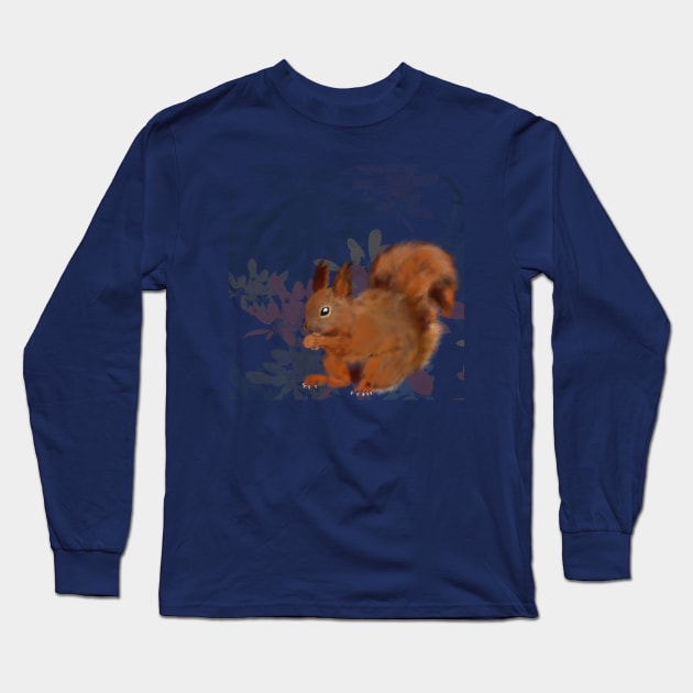 Autumn Squirrel Long Sleeve T-Shirt by RJaneDesigns